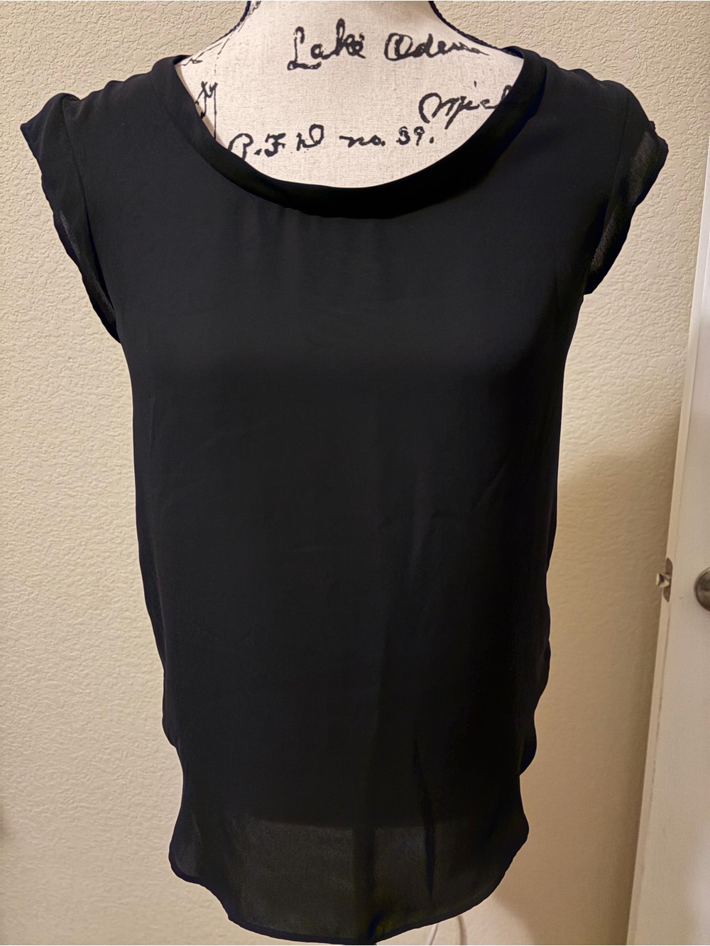 Banana Republic Black Cap-Sleeve Blouse